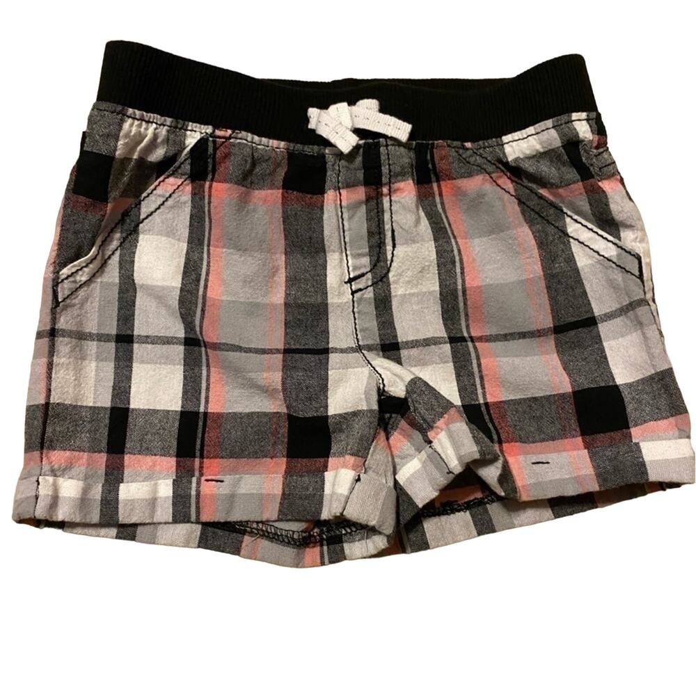 Jumping Beans Plaid Elastic Waist Lightweight Woven Shorts Pockets 4T